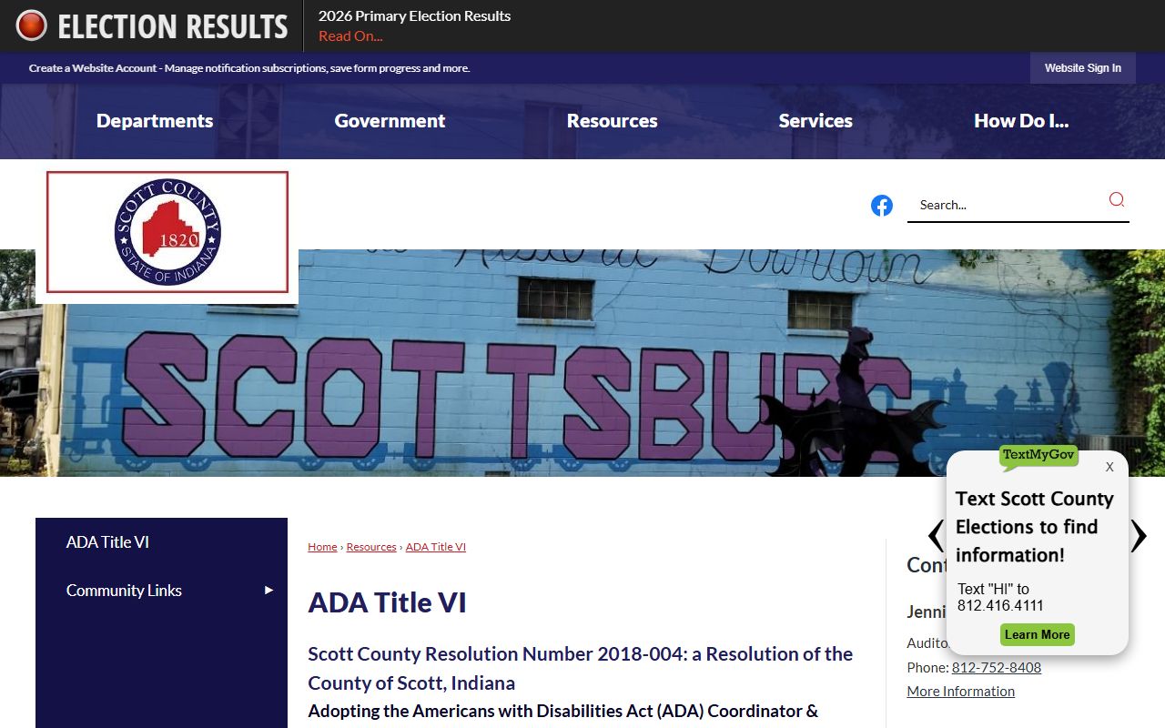 Scott County Clerk records ADA and Title VI accommodation source