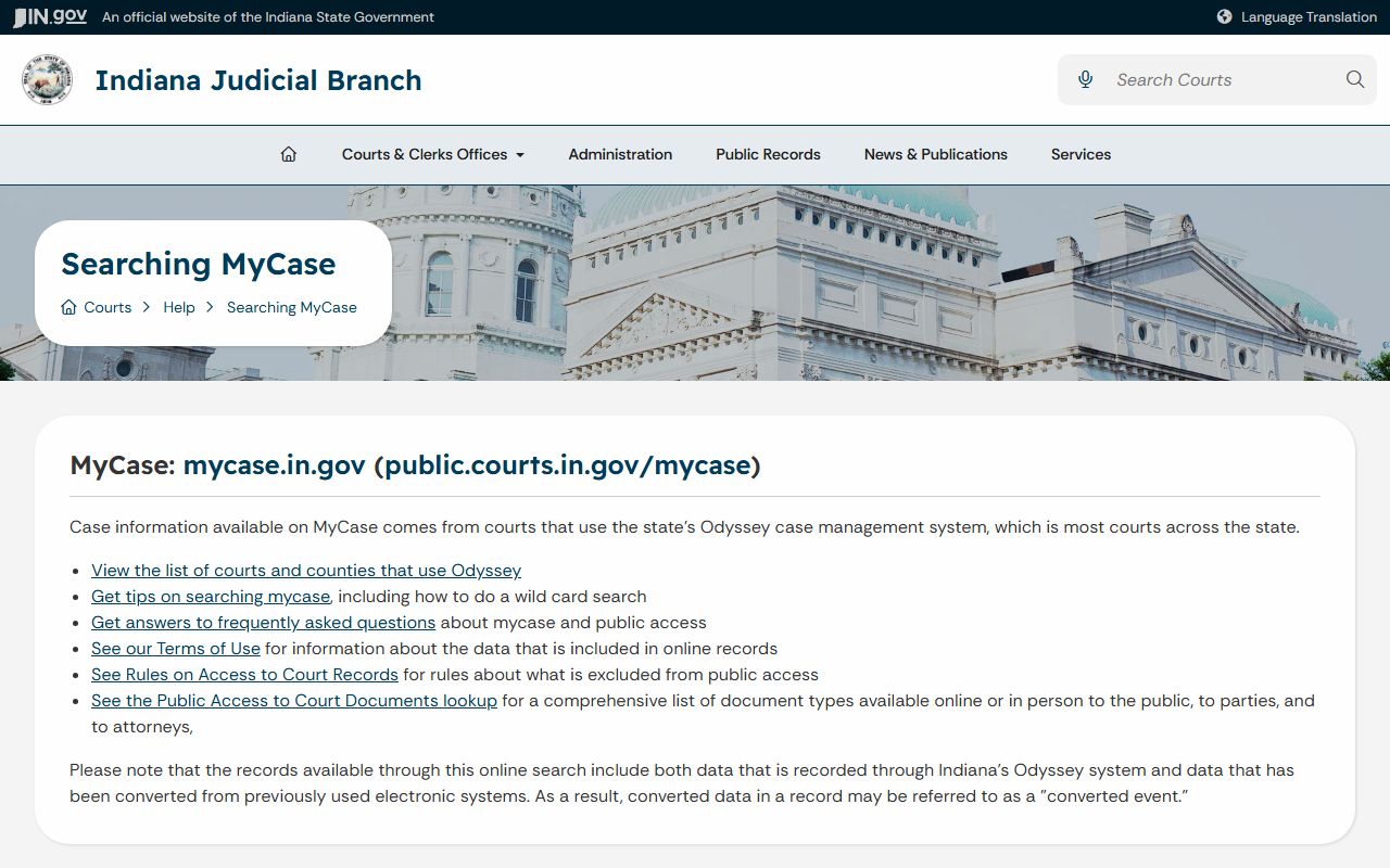 Scott County court records MyCase public access help