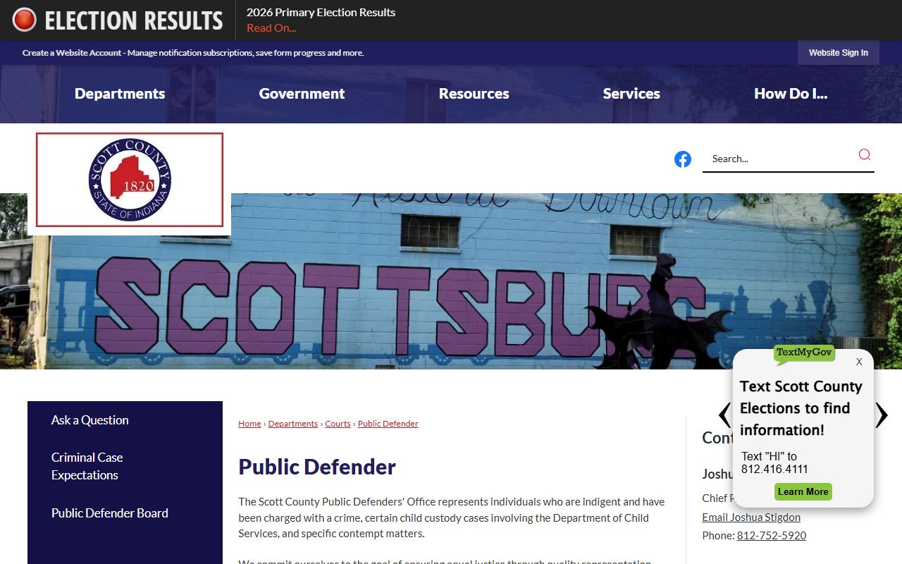 Scott County criminal court records Public Defender office