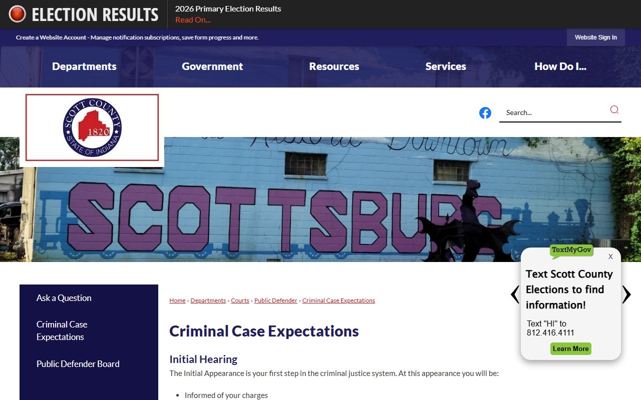 Scott County criminal court records criminal case expectations