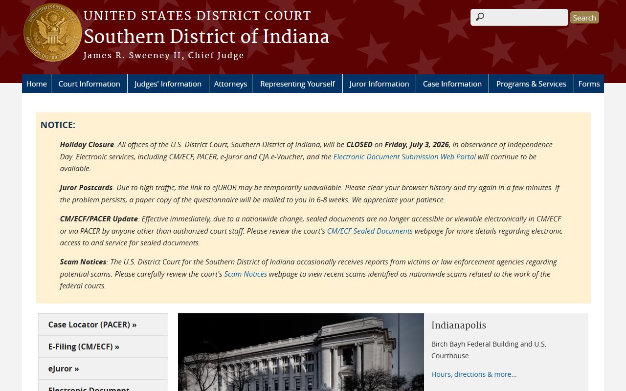 Scott County trial court records federal district court distinction
