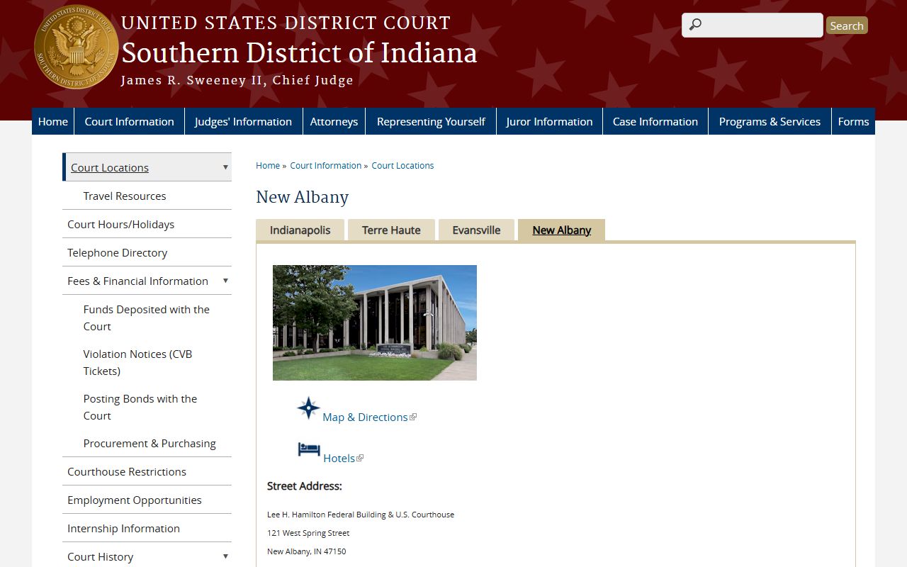 Scott County trial court records New Albany federal courthouse source
