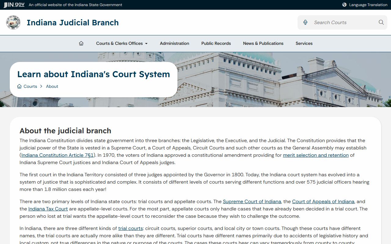 Scott County court records Indiana court system overview