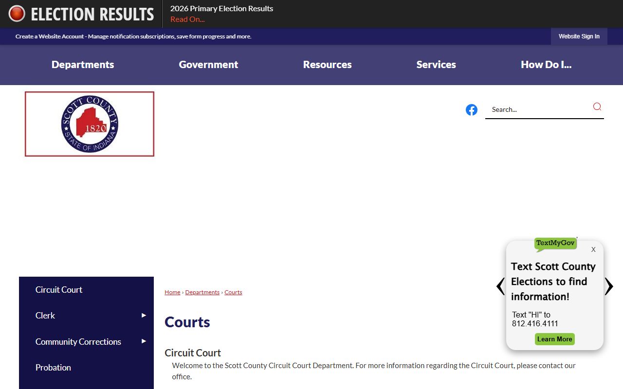 Scott County court records courts landing page